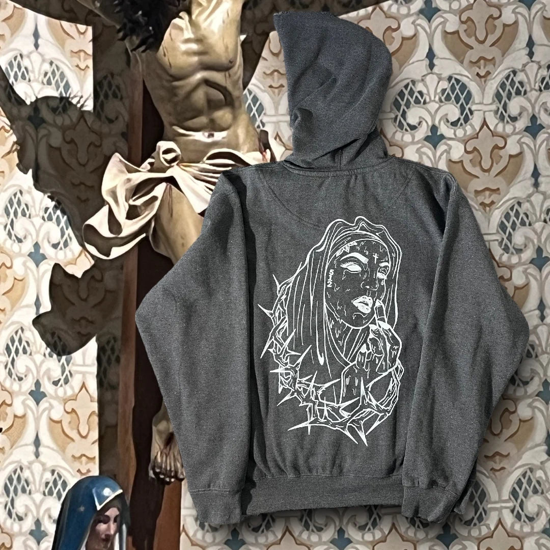 512 Pray For us - Grey Hoodie - M