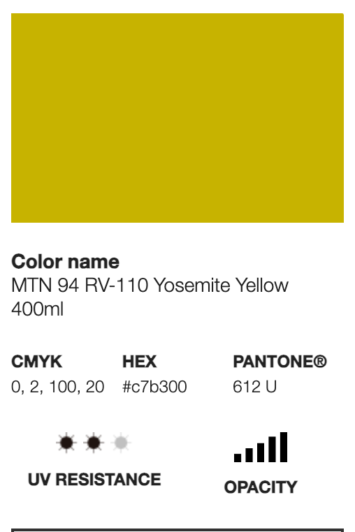 MTN 94-RV-110 Yosemite Yellow