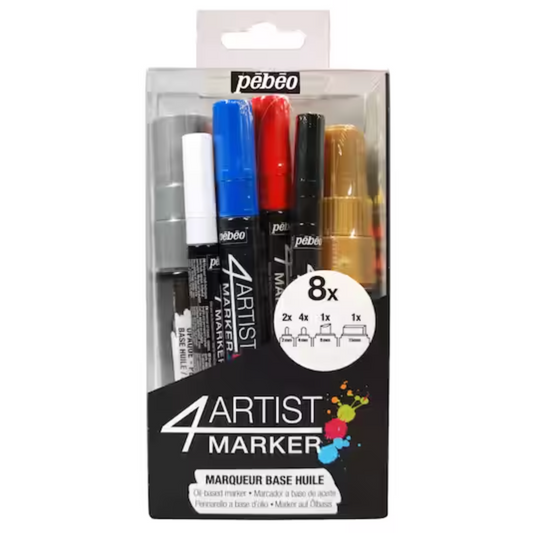 Pébéo 4Artist Assorted 8 Colour Paint Marker Set