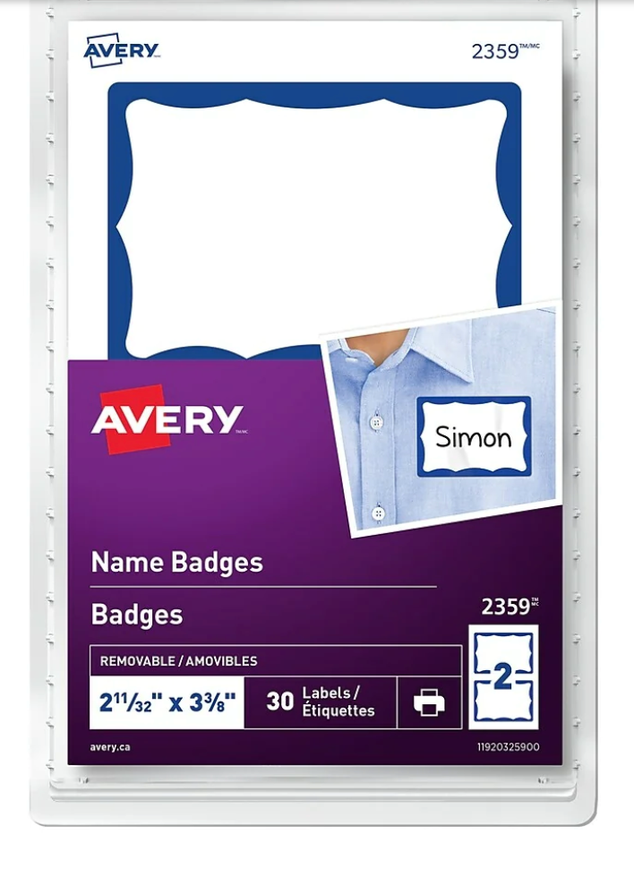 Avery Name badges