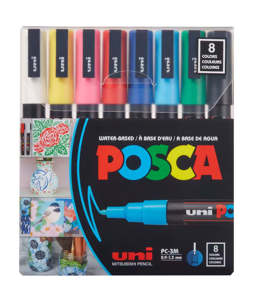 Uni Posca PC-3M Fine Tip Paint Marker Set