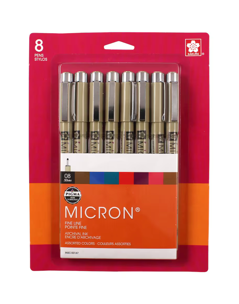 Pigma® Micron™ 08 Fine Line 8 Color Pen Set - Sakura