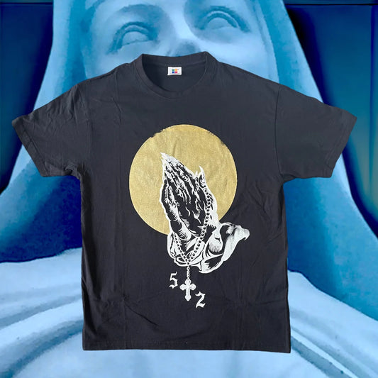 512 Pray For us- Black Pray Hands- XXL